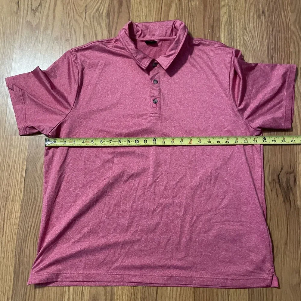 Short Par 4 Shirt Mens Sz XL Red Polo Golf Performance Stretch Casual - Picture 6 of 8